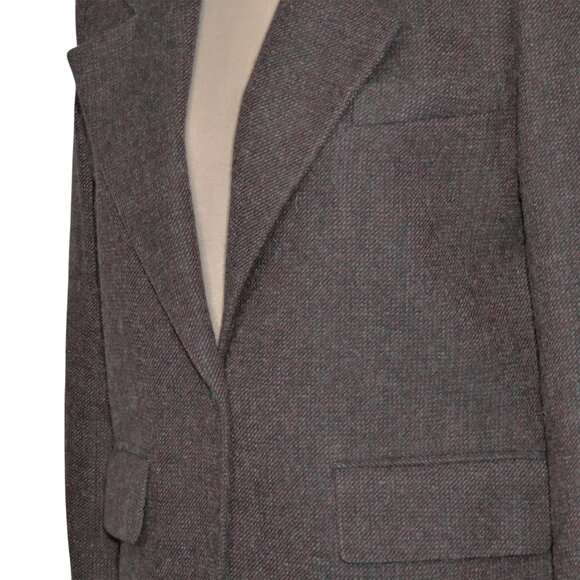 Vintage Ports International Pure New Wool Grey/ Burgundy Tweed Blazer Size S - Picture 5 of 12
